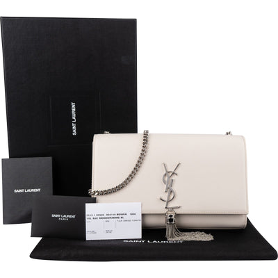 Saint Laurent Grained Leather Kate Tassel Chain Crossbody Bag