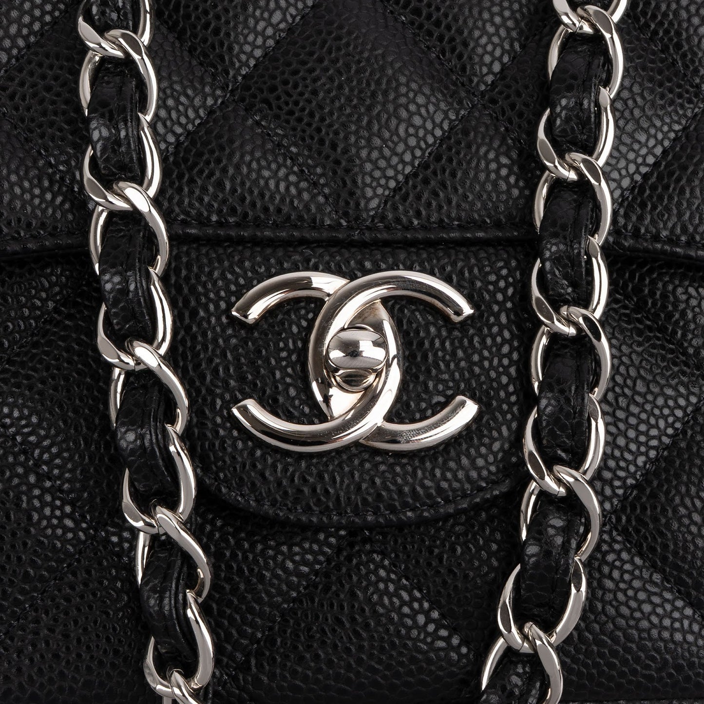 Chanel Quilted Caviar Leather Maxi Double Flap Crossbody Bag