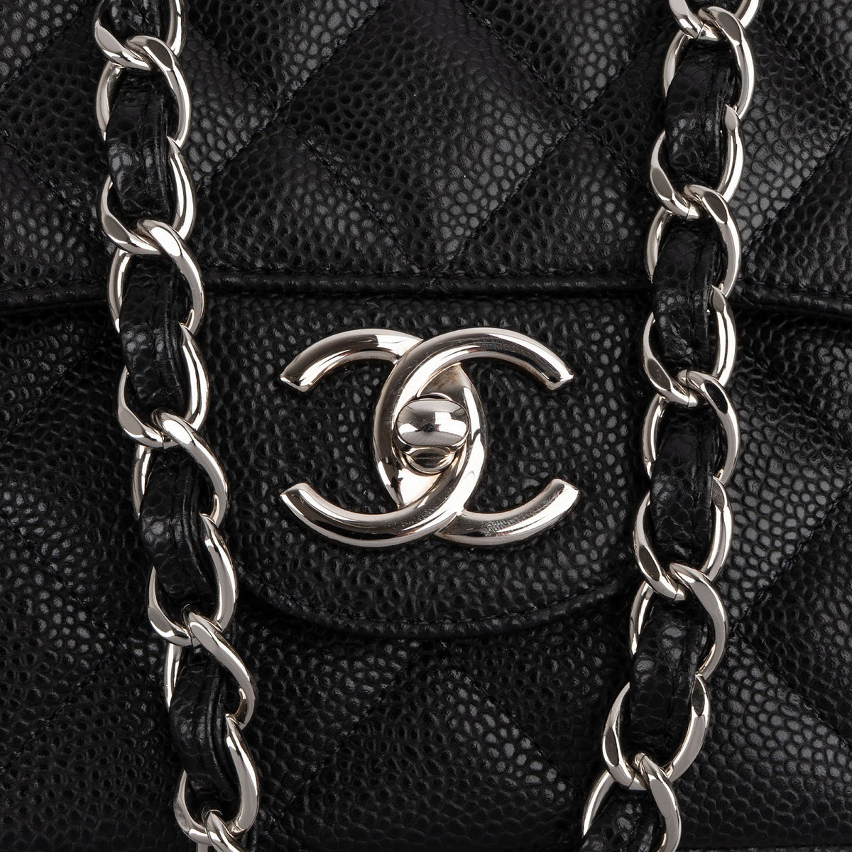 Chanel Quilted Caviar Leather Maxi Double Flap Crossbody Bag