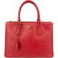 Prada Galleria aus rotem Saffiano-Leder – Vorderansicht