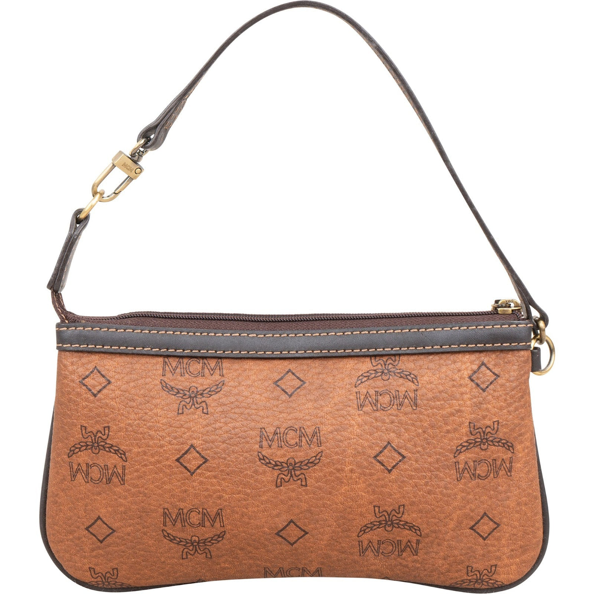 MCM Monogram Visetos Leather Pochette Accessoires Handbag