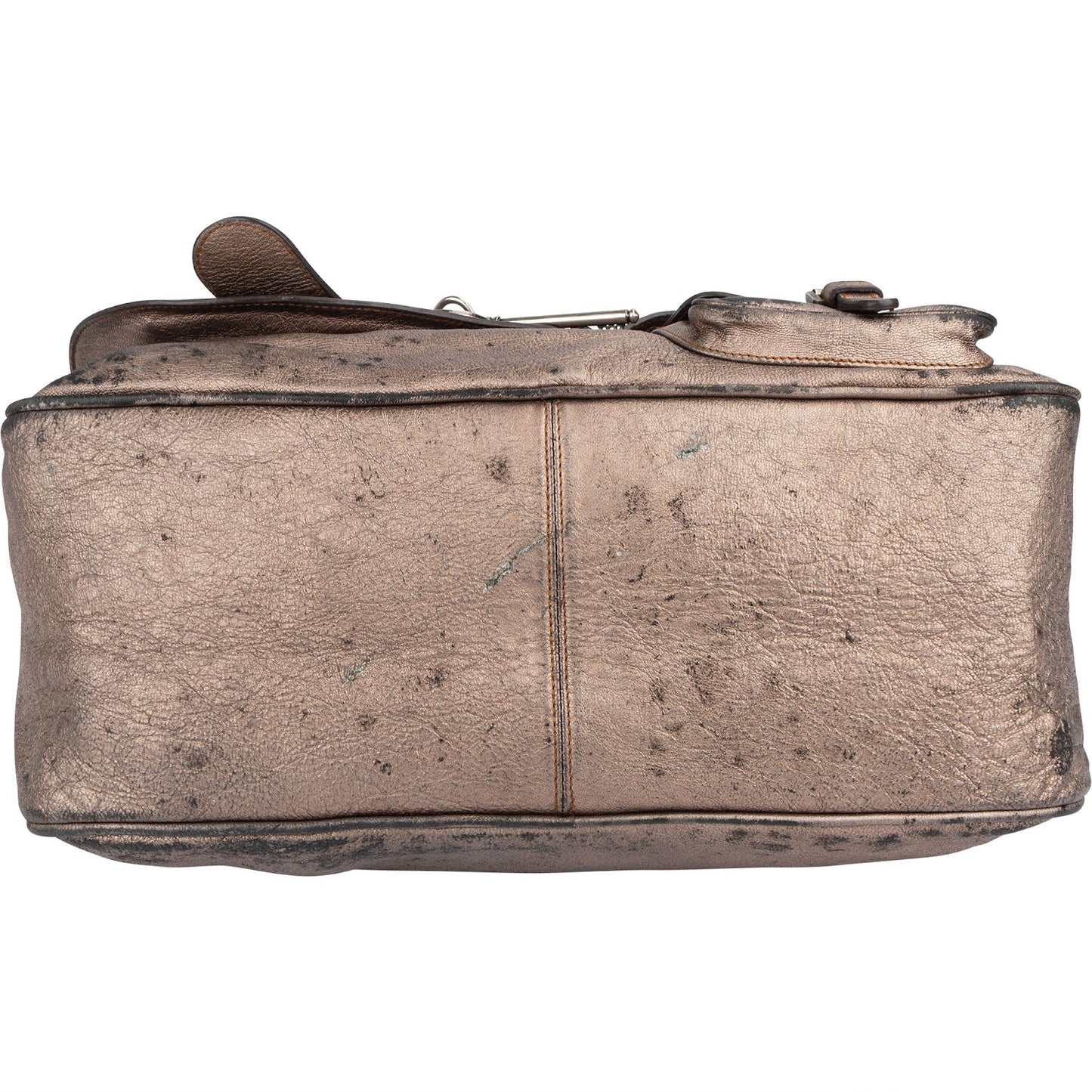 Christian Dior Metallic Leather Gaucho Saddle Handbag