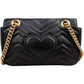 Gucci Red Leather GG Marmont Flap Crossbody Bag