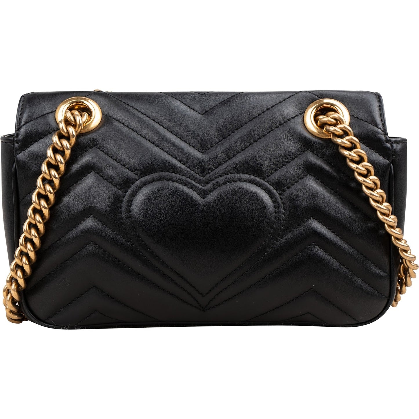 Gucci Red Leather GG Marmont Flap Crossbody Bag