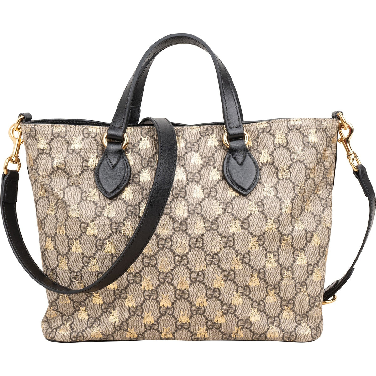 Gucci Monogram GG Supreme Bee Print Small Tote Handbag