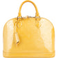 Louis Vuitton Alma PM aus gelbem Monogram Vernis – Vorderansicht