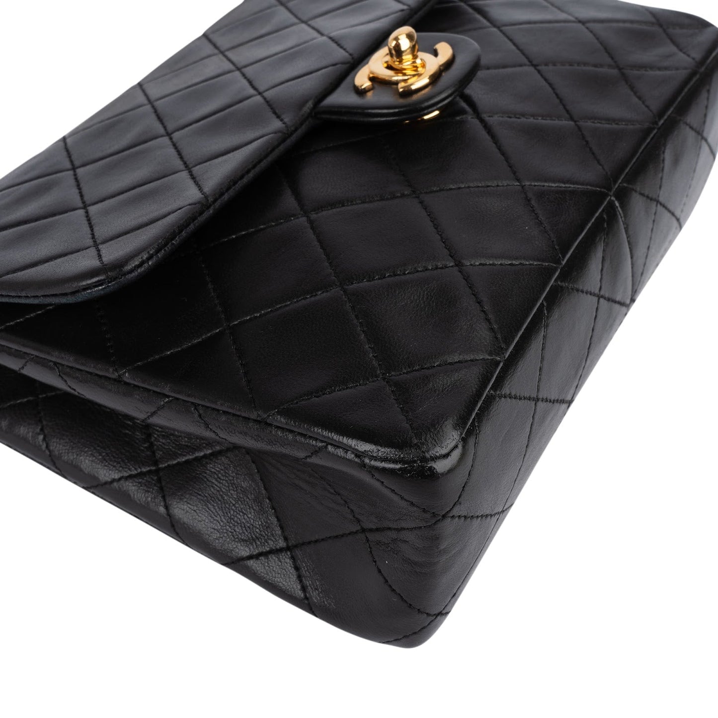 Chanel Quilted Lambskin 24K Gold Single Flap Crossbody Bag