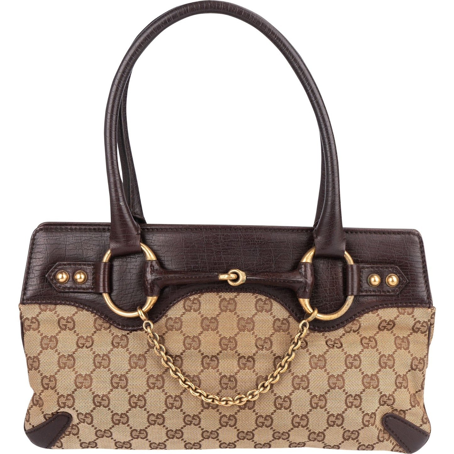 Gucci Monogram GG Horsebit Handbag