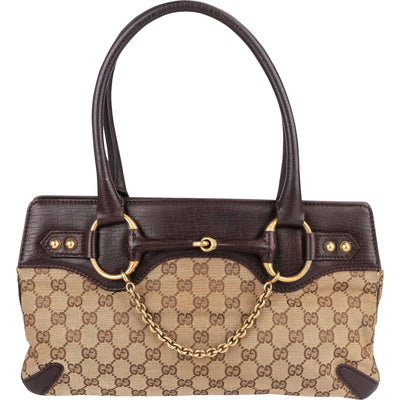 Gucci Monogram GG Horsebit Handbag