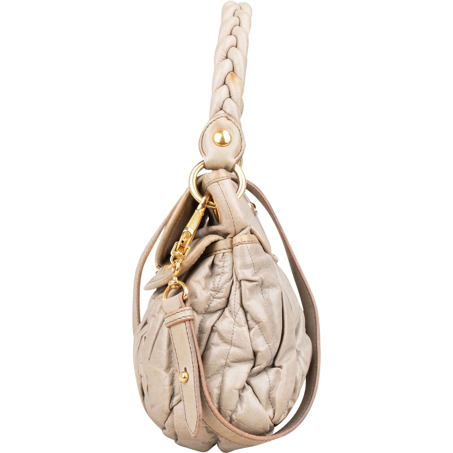 Miu Miu Quilted Vitello Leather Small City Handbag