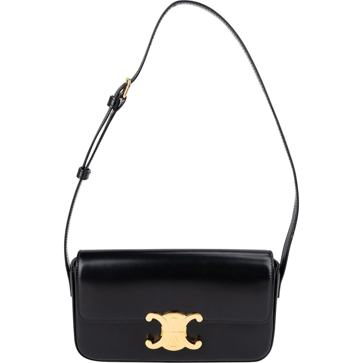 Celine Shiny Smooth Calfskin Teen Triomphe Small Shoulder Bag