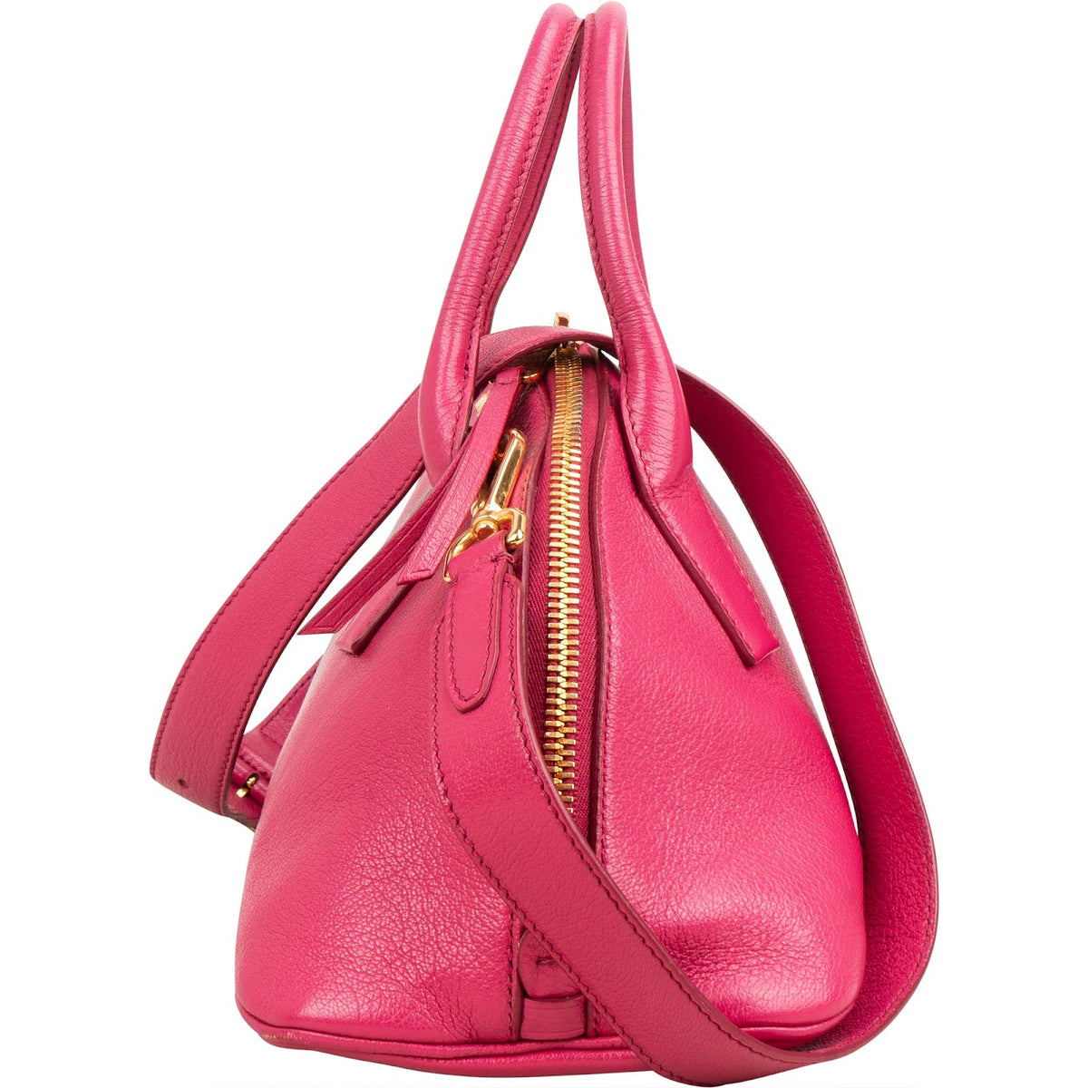 Miu Miu Bauletto Dome aus rosa Madras-Leder – Ansicht 6
