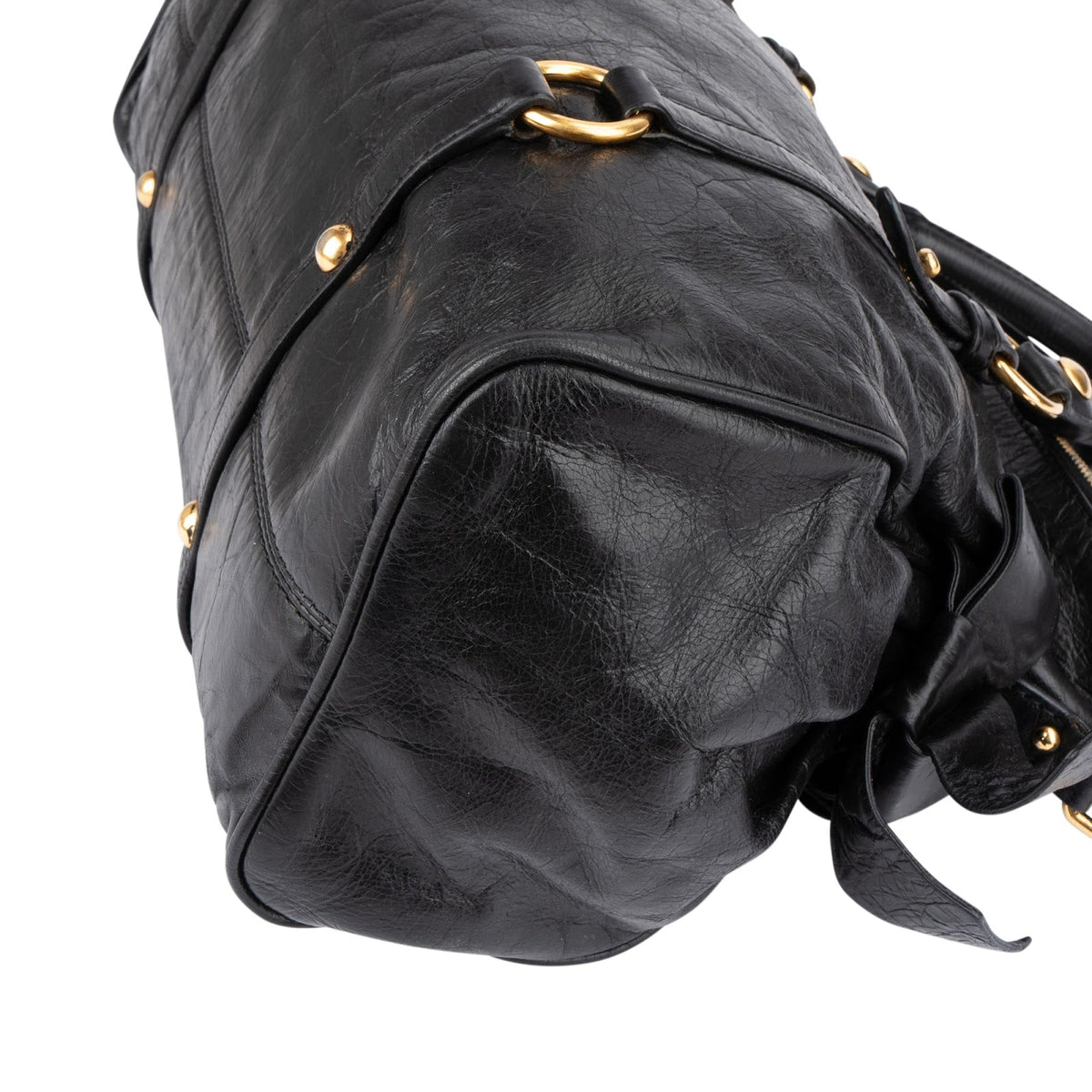 Miu Miu Vitello Lux Leather Bow Satchel Handbag