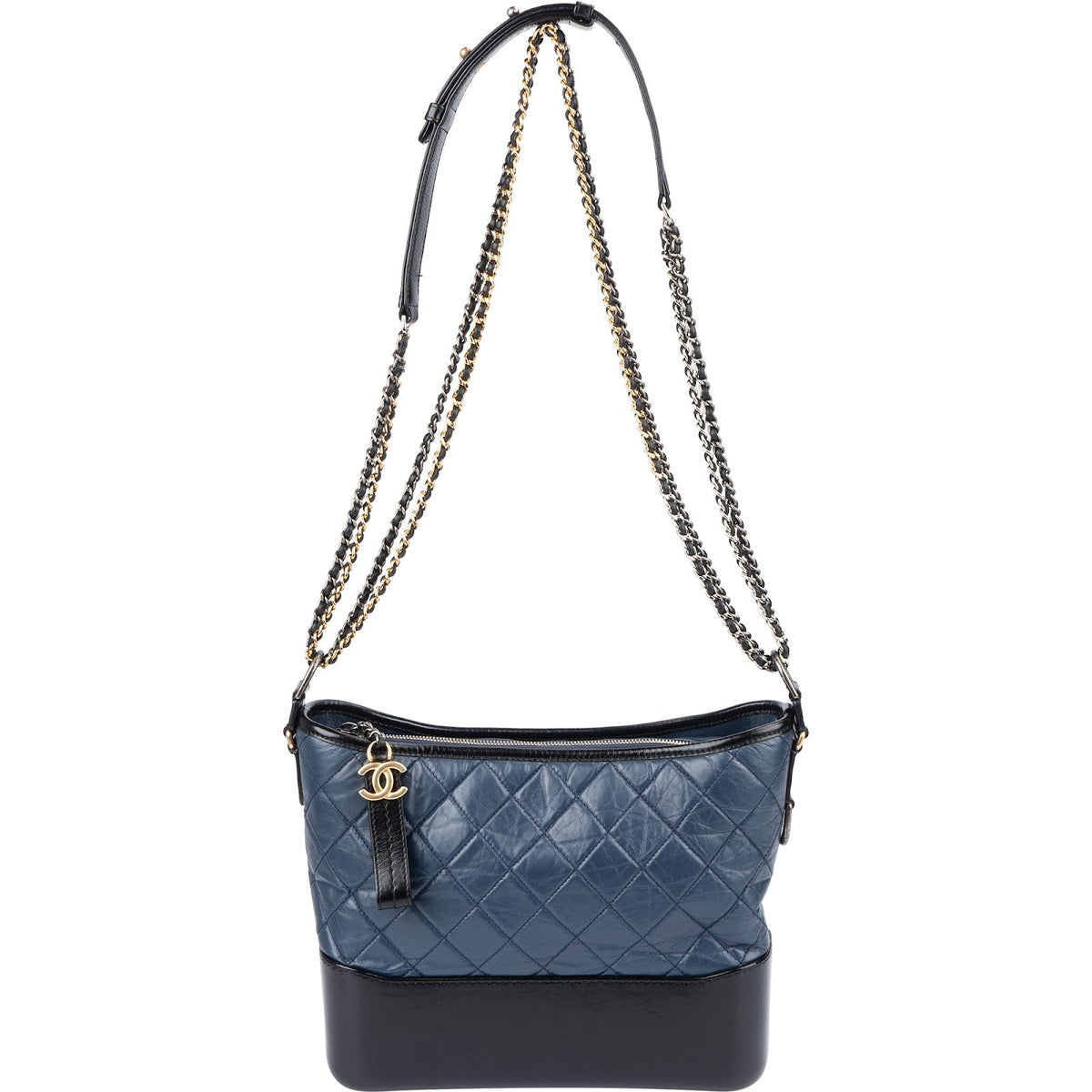 Chanel Aged Calfskin Quilted Gabrielle Hobo Crossbody Bag