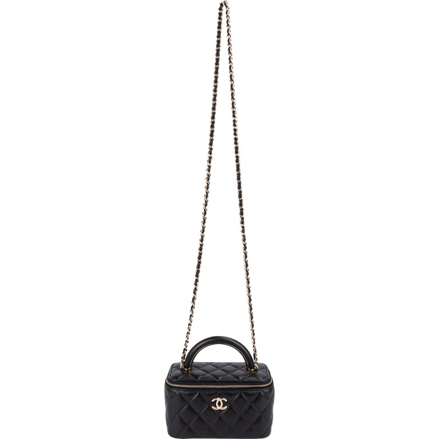 Chanel Quilted Lambskin Vanity Case Crossbody Bag