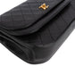 Chanel Quilted Lambskin Half Moon 24K Gold Double Flap Shoulder Bag