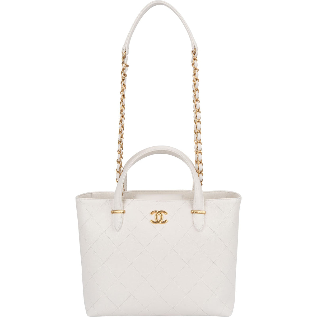 Chanel Stitching Caviar Leather Small Bowling Handbag