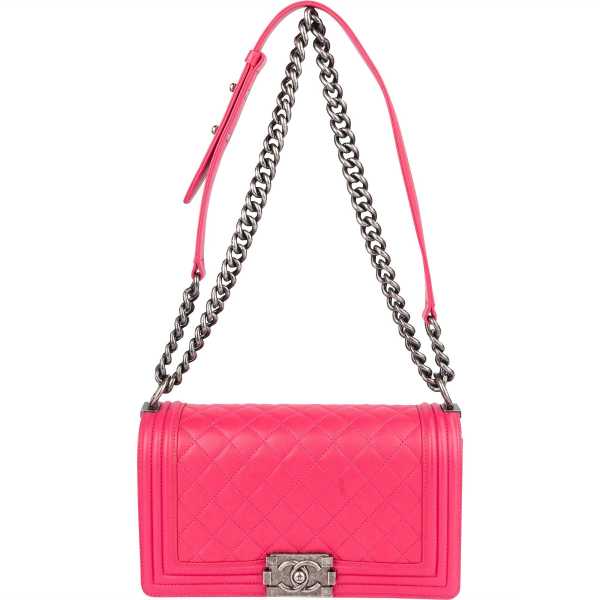 Chanel Quilted Lambskin Single Flap  Boy Crossbody Bag