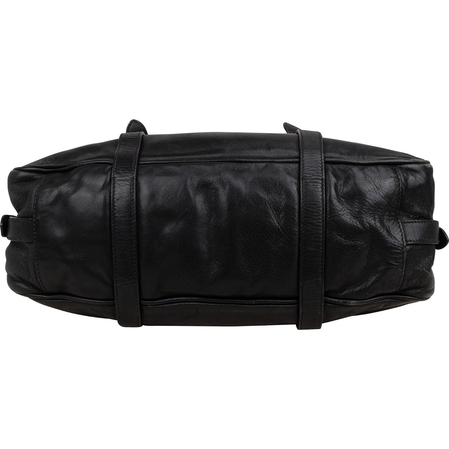 Prada Soft Leather Buckle Bauletto Handbag