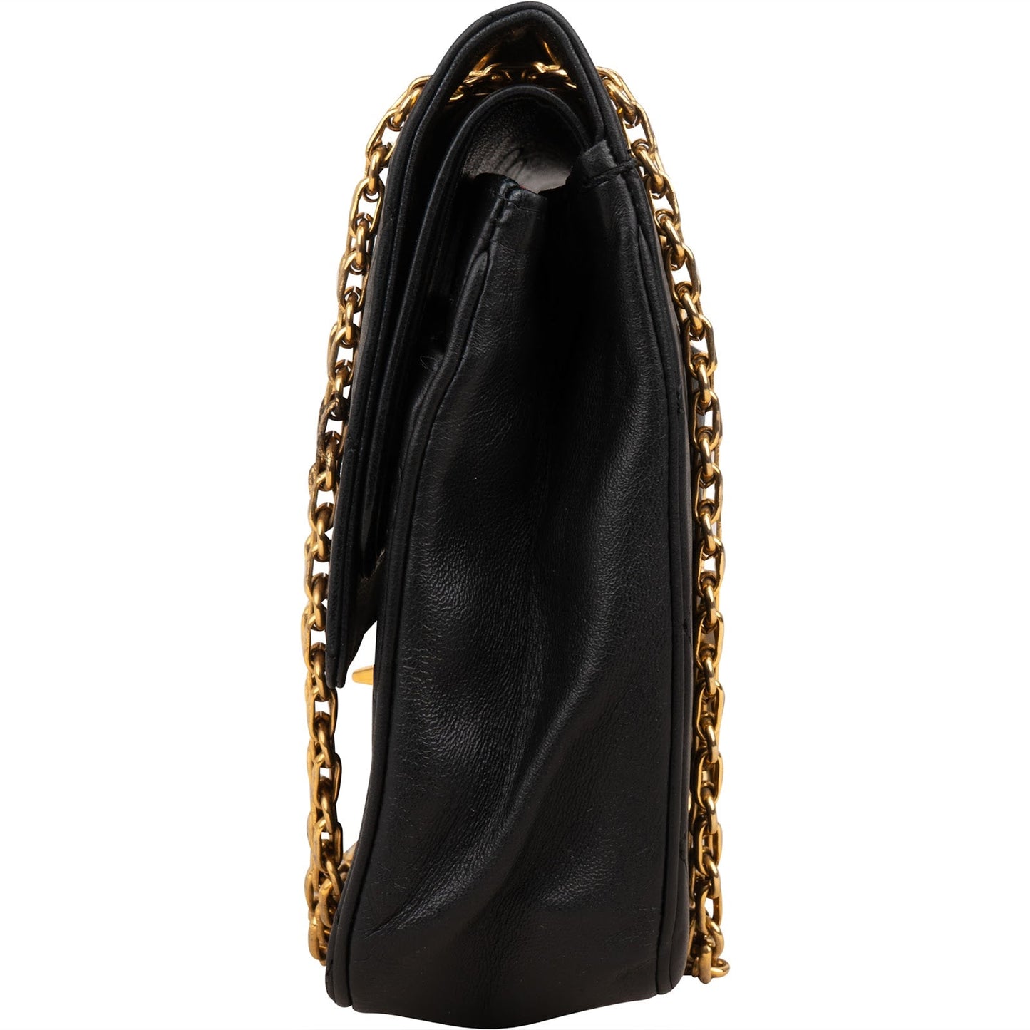 Chanel Quilted Lambskin 24K Gold Double Flap Shoulder Bag