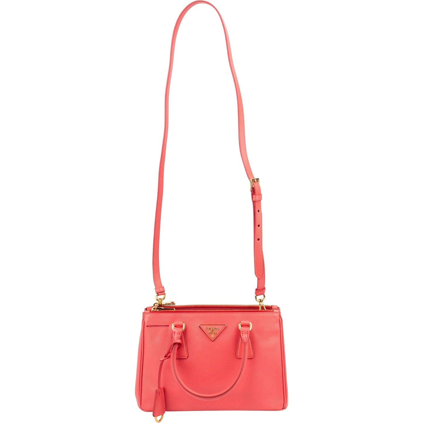 Prada Pink Saffiano Leather Small Galleria Handbag