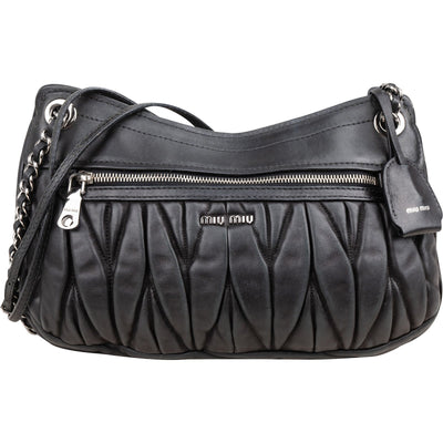 Miu Miu Matelassé Leather Hobo Crossbody Bag