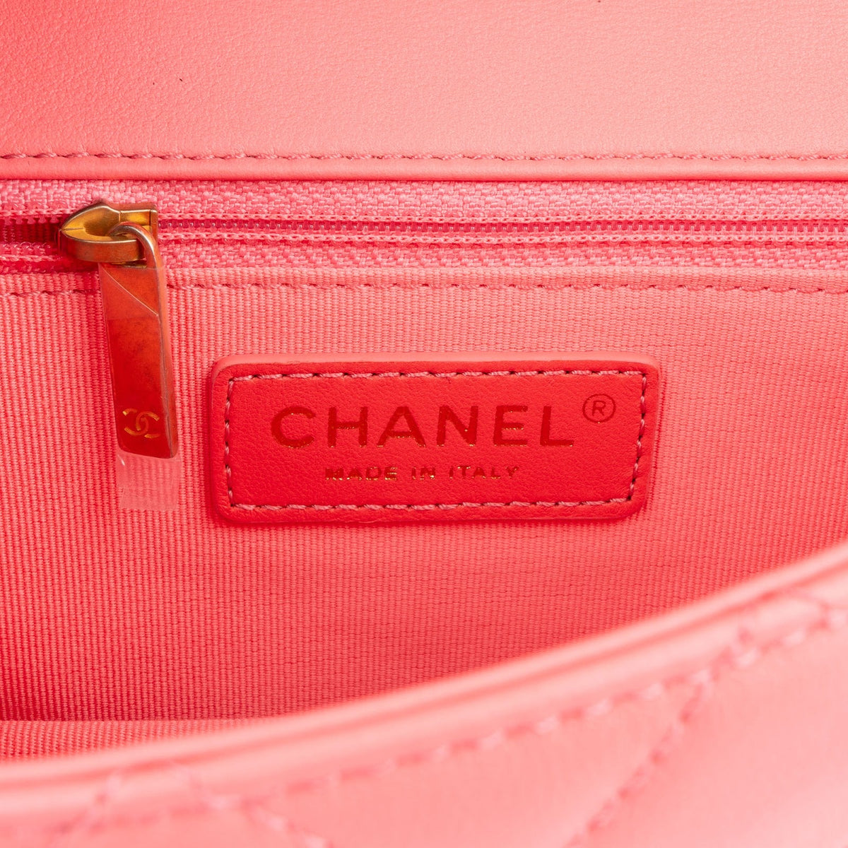 Chanel Pink Leather Quilted Lambskin Top Handle Single Flap Crossbody Bag