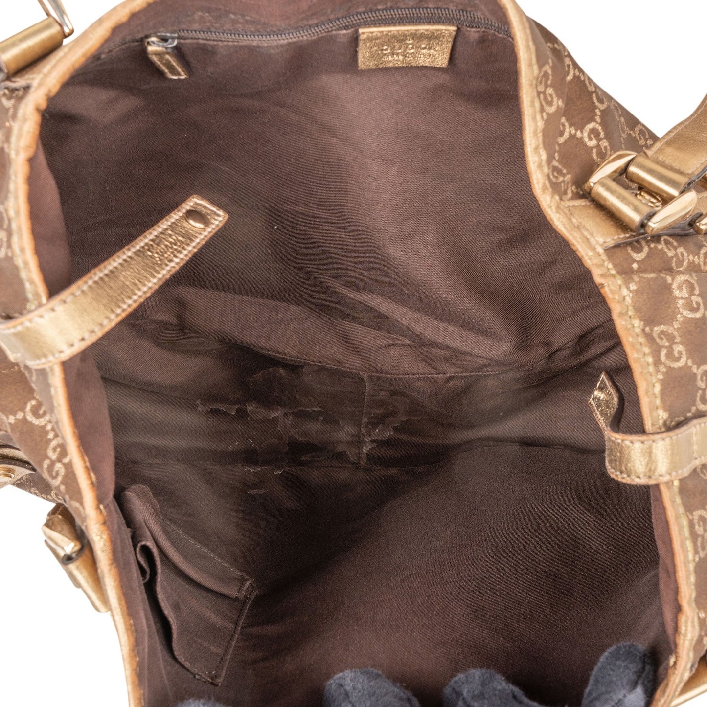 Gucci Monogram GG Metallic Abbey Hobo Shoulder Bag