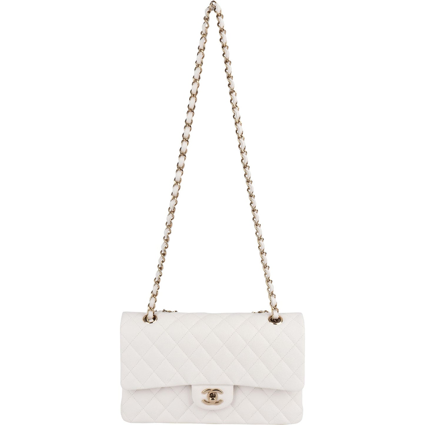 Chanel Quilted Caviar Leather Medium Double Flap Shoulder Bag