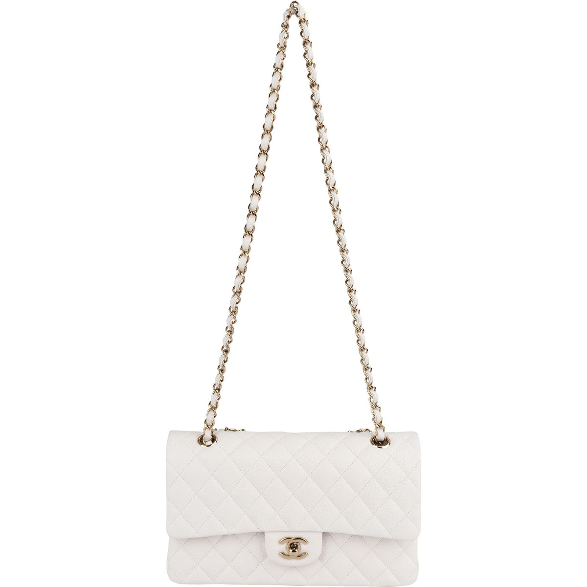 Chanel Quilted Caviar Leather Medium Double Flap Shoulder Bag