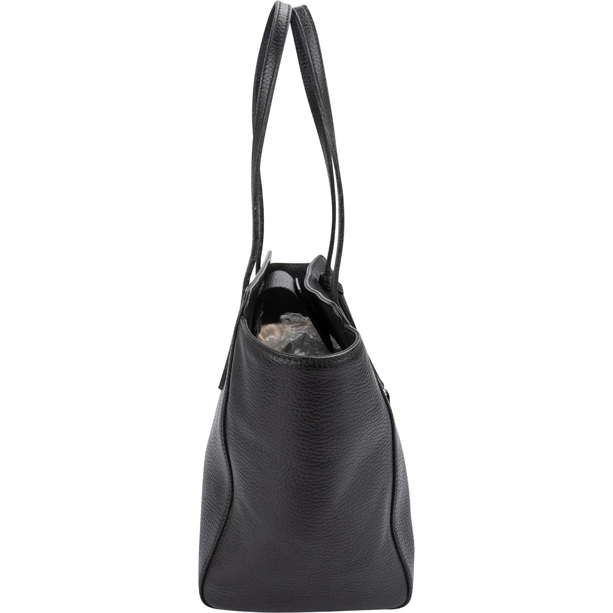 Gucci Black Grained Leather Swing Tote Shopper Shoulder Bag