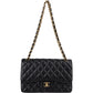 Chanel Quilted Caviar Leather Jumbo Double Flap Crossbody Bag