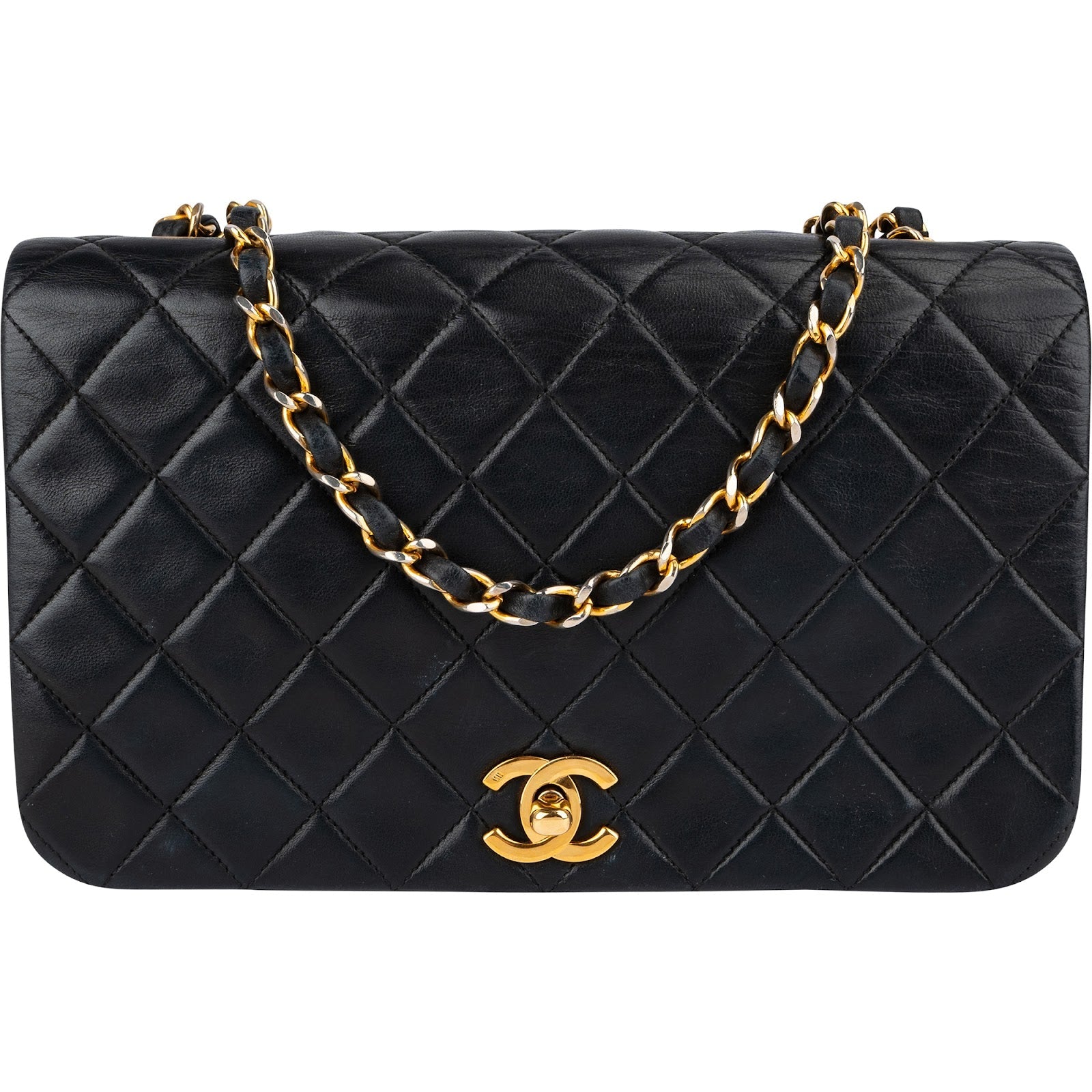 Chanel Quilted Lambskin 24K Gold Single Flap Crossbody Bag
