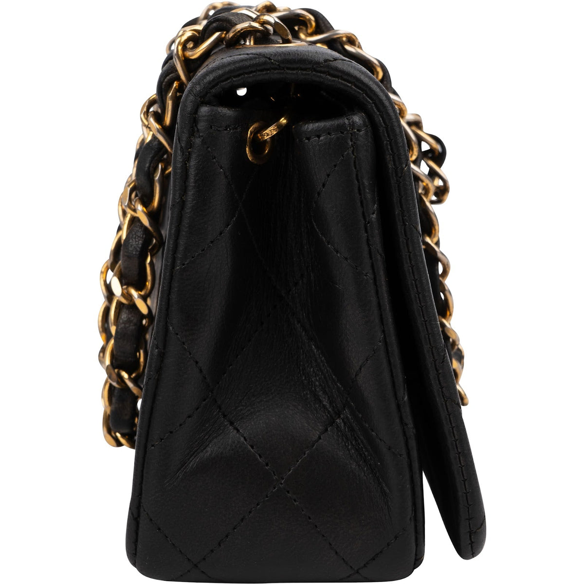 Chanel Quilted Lambskin Small 24K Gold Single Flap Crossbody Bag