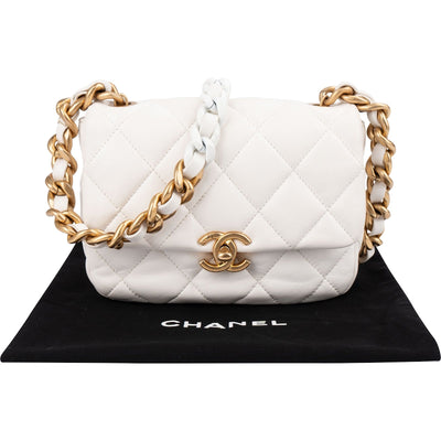 Chanel Quilted Lambskin Bicolor Candy Chain Crossbody Bag