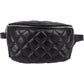 Chanel Uniform Belt Bag aus schwarzem gestepptem Lammleder – Vorderansicht