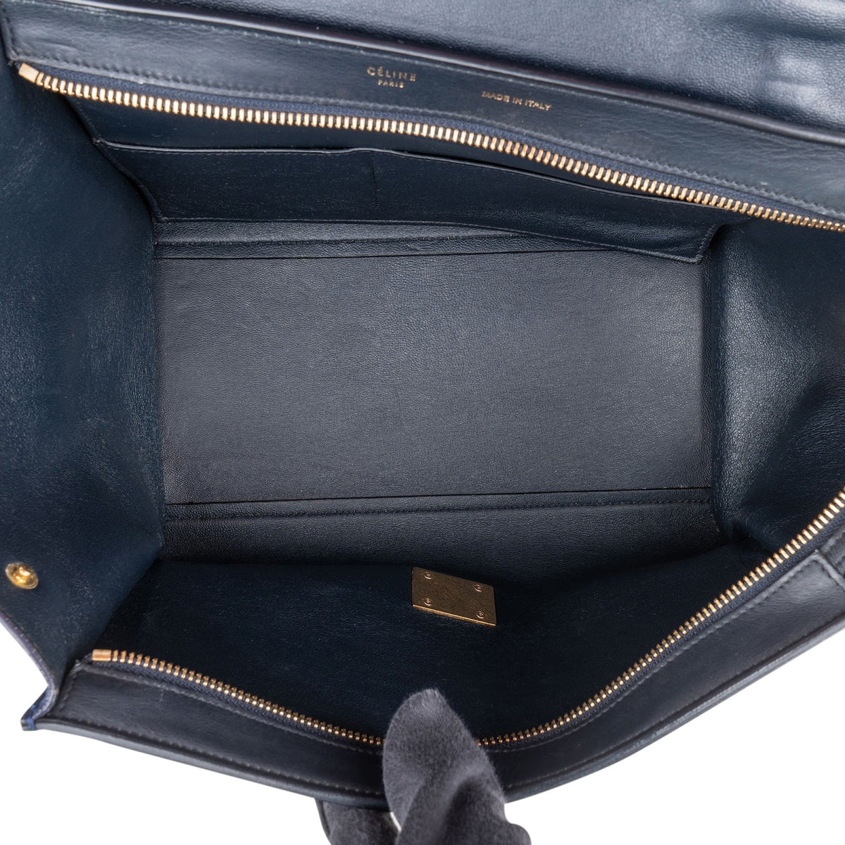 Céline Bicolor Suede Leather Trapeze Handbag