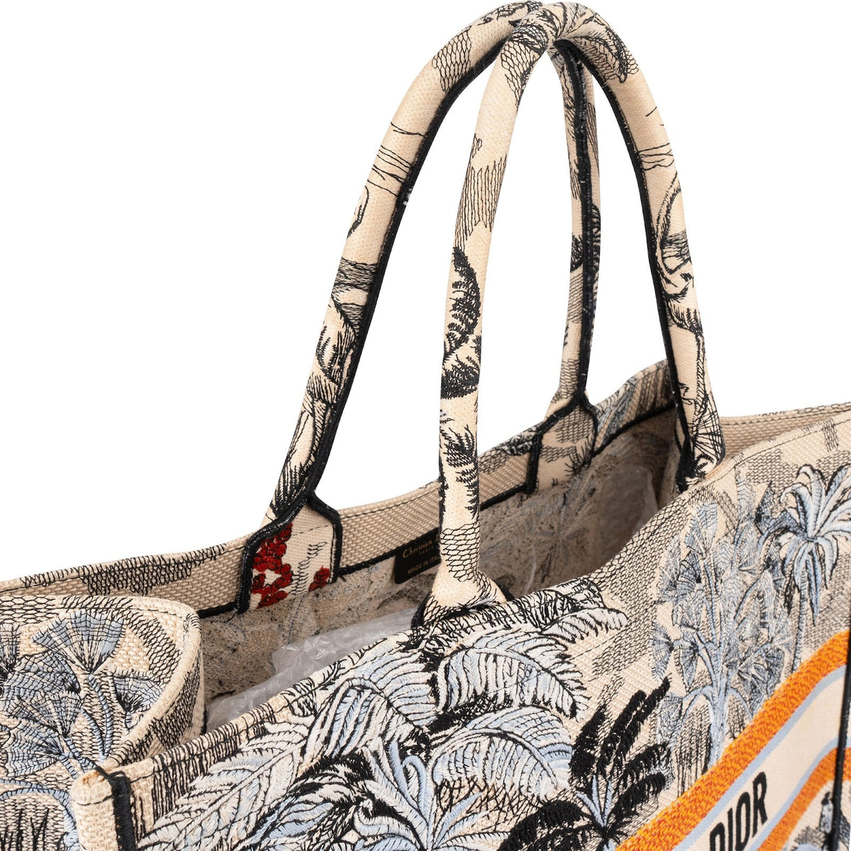 Christian Dior Embroidered Canvas Dioriviera Tropical Book Tote Handbag