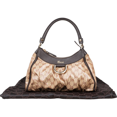 Gucci Monogram GG Patent Abbey Handbag