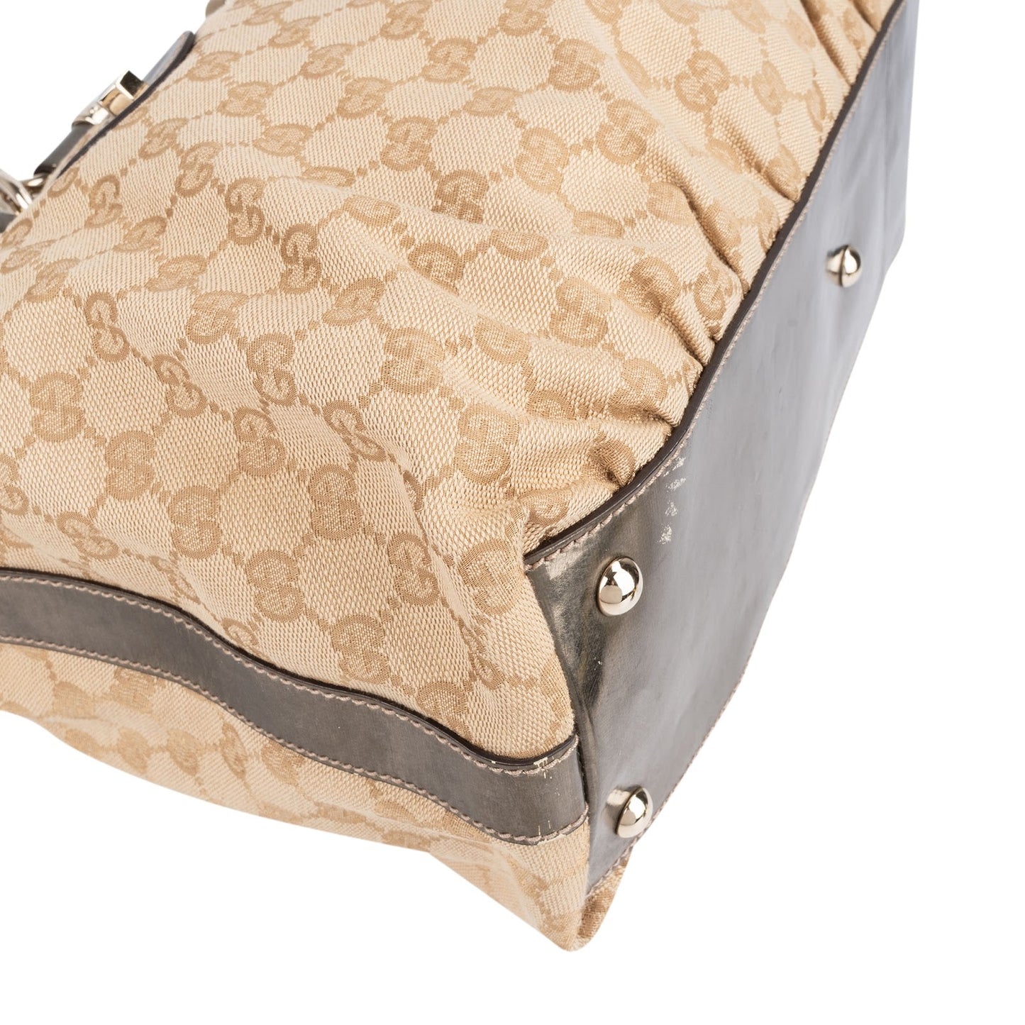 Gucci Monogram GG Bamboo Top Handle Handbag