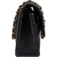 Chanel Quilted Caviar Leather Gold Small Double Flap Shoulder Bag