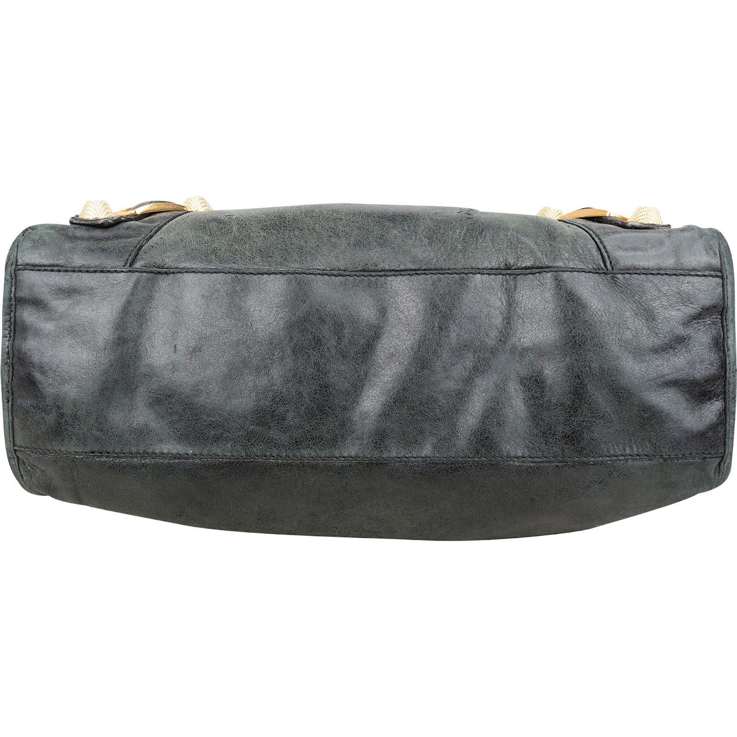 Balenciaga Dark Green Leather City Handbag