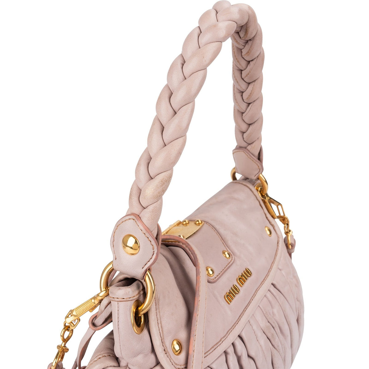Miu Miu Matelassé Mappa Leather Small Coffer City Shoulder Bag