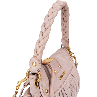 Miu Miu Matelassé Mappa Leather Small Coffer City Shoulder Bag