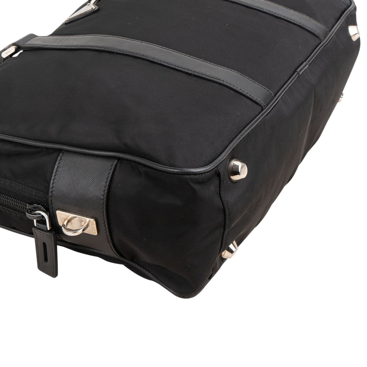 Prada Tessuto Saffiano Leather Triangle Briefcase Handbag