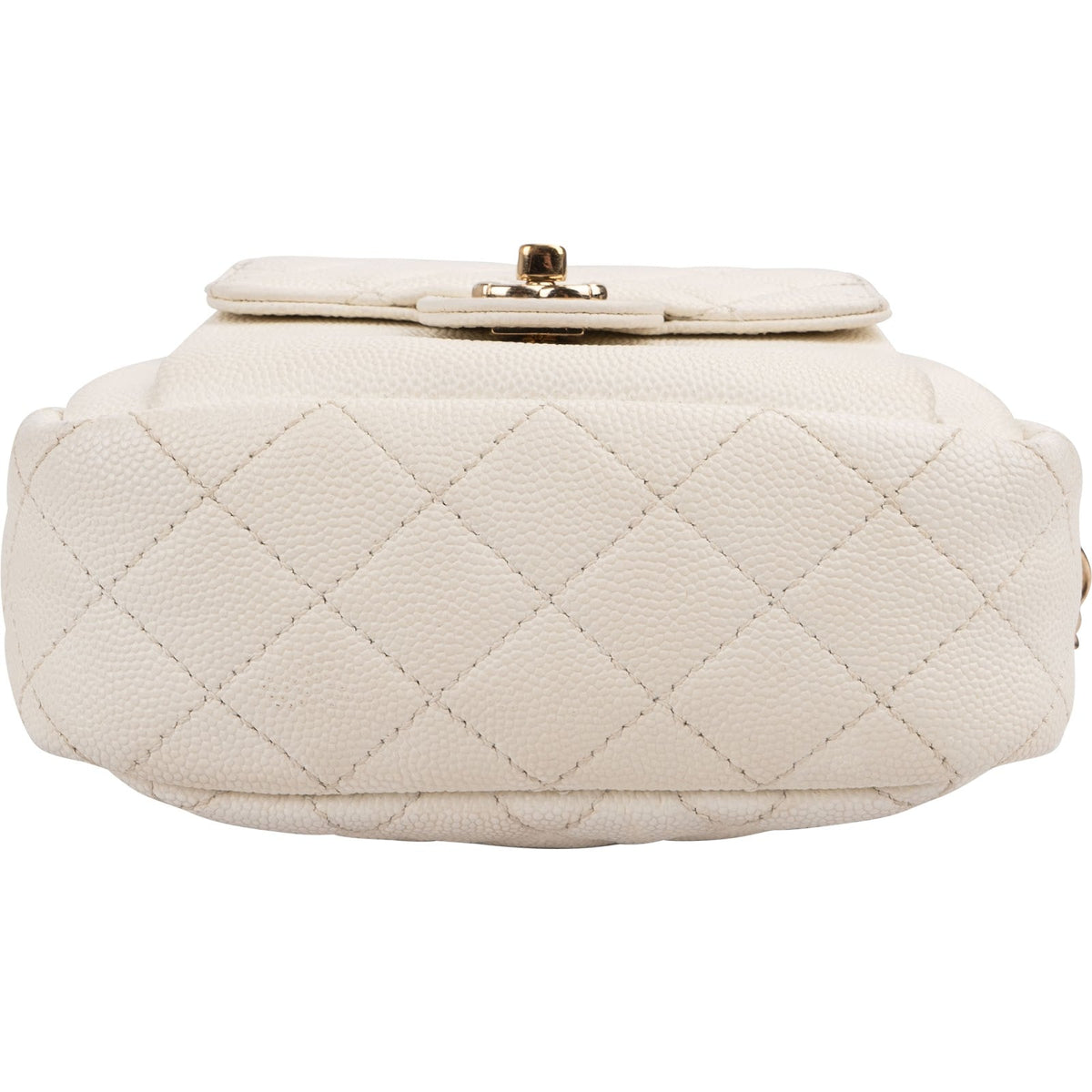 Chanel Quilted Caviar Leather Small Round Camera Crossbody Bag