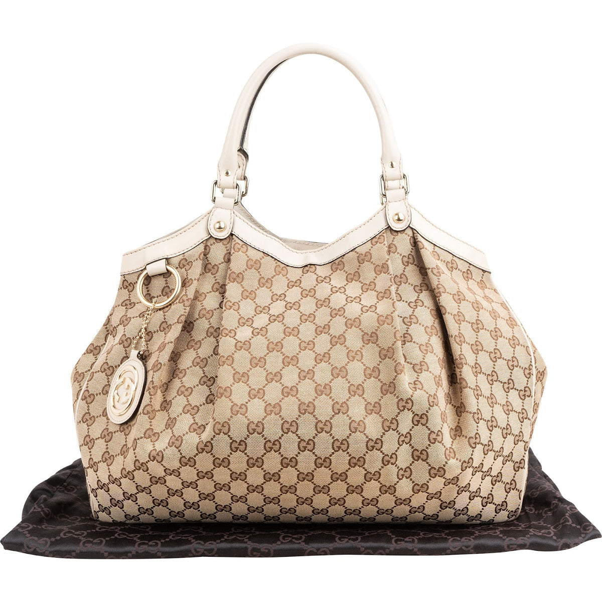 Gucci Monogram GG Canvas Large Sukey Hobo Tote Handbag