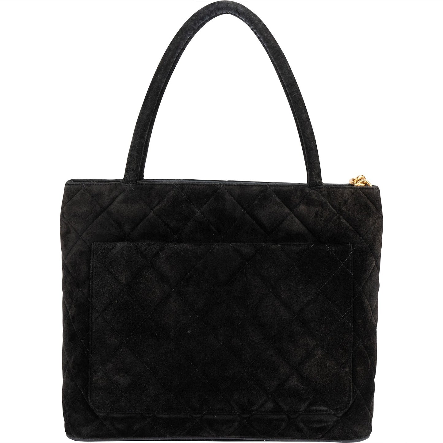 Chanel Quilted Suede Medallion Handbag