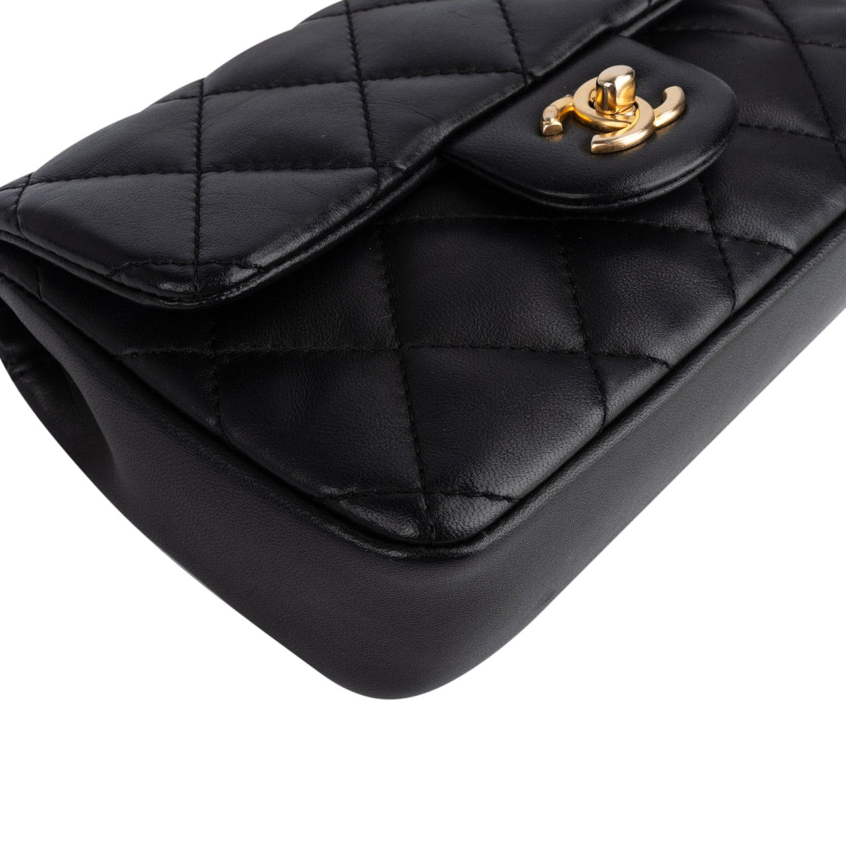 Chanel Quilted Lambskin Heart Charms Mini Rectangular Single Flap Crossbody Bag