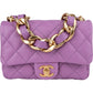 Chanel Quilted Lambskin Chunky Chain Rectangular Flap Shoulder Bag